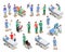 Hospital Staff Patients Isometric People