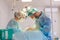 Hospital. Surgeon operates in the operating room. Surgeons save life to the injured.