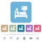 Hospital ward flat icons on color rounded square backgrounds