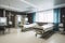hospital ward with sleek, minimalist design and cutting-edge medical equipment