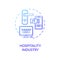 Hospitality industry blue gradient concept icon