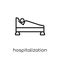 Hospitalization icon. Trendy modern flat linear vector Hospitalization icon on white background from thin line Insurance