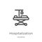 hospitalization icon vector from insurance collection. Thin line hospitalization outline icon vector illustration. Outline, thin