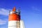 Hossegor red white lighthouse on french atlantic coast in landes capbreton France