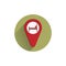 hostel geolocation pin flat icon with shadow. travelling flat icon