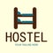 Hostel or hotel sign. Comfort creative element. Bunk bed logo. Abstract bed icon. pillowcase shop or store.