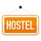 Hostel Sign Flat Icon Isolated on White