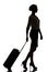 Hostess business class travel silhouette studio shot