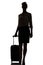 Hostess business class travel silhouette studio shot