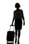 Hostess business class travel silhouette studio shot