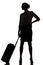 Hostess business class travel silhouette studio shot