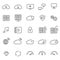 Hosting cloud and wireless network icons