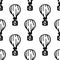 Hot air ballon hand drawn vector illustration. Seamless pattern