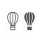 Hot Air Ballon line and glyph icon, travel and tourism, airship sign vector graphics, a linear pattern on a white