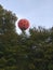 Hot air ballon over the city