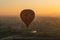 Hot air Balloon above Luxor city in upper Egypt in a morning sunrise, Egypt