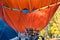 Hot air balloon. Aerostat with bright burning fire flame fueled