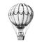 Hot air balloon aerostat sketch hand drawn