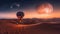 hot air balloon Amazing Milky Way AI generated image