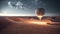 hot air balloon Amazing Milky Way AI generated image