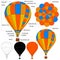 Hot Air Balloon anatomy. Illustration of a balloon design with a description of the structure.