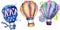 Hot air balloon background fly air transport illustration.