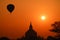 Hot air balloon with Bagan temple