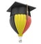 Hot Air Balloon with Belgian Flag and Graduation cap