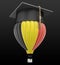 Hot Air Balloon with Belgian Flag and Graduation cap