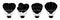 Hot air balloon black glyph set monochrome vector