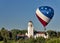 Hot air balloon and boise train depot