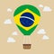 Hot air balloon with Brazil flag
