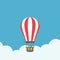 Hot air balloon, clouds