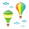 Hot air balloon in the clouds vector. llustration for printing, backgrounds, wallpapers, covers, packaging, greeting cards,