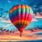 Hot air balloon Colorful adventure as it soars through skies