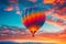 Hot air balloon Colorful adventure as it soars through skies