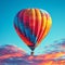 Hot air balloon Colorful adventure as it soars through skies