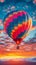 Hot air balloon Colorful adventure as it soars through skies