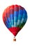 Hot air balloon, colorful aerostat on white, clipping path