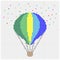 Hot Air Balloon Cross Stitch, Adventure Sport Icon