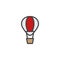 Hot air balloon filled outline icon