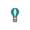 Hot air balloon filled outline icon