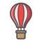 Hot air balloon filled outline icon, transport