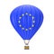 Hot Air Balloon with Flag of European Union. 3d Rendering