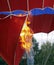 Hot air balloon flame closeup