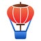 Hot air balloon flat icon. Air transport color icons in trendy flat style. Travel gradient style design, designed for