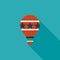 Hot Air Balloon flat icon with long shadow