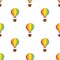 Hot Air Balloon Flat Icon Seamless Pattern