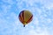 Hot air balloon flight, low-angle horizontal shot