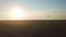 Hot air balloon flight over field at dawn. romantic adventure or original gift